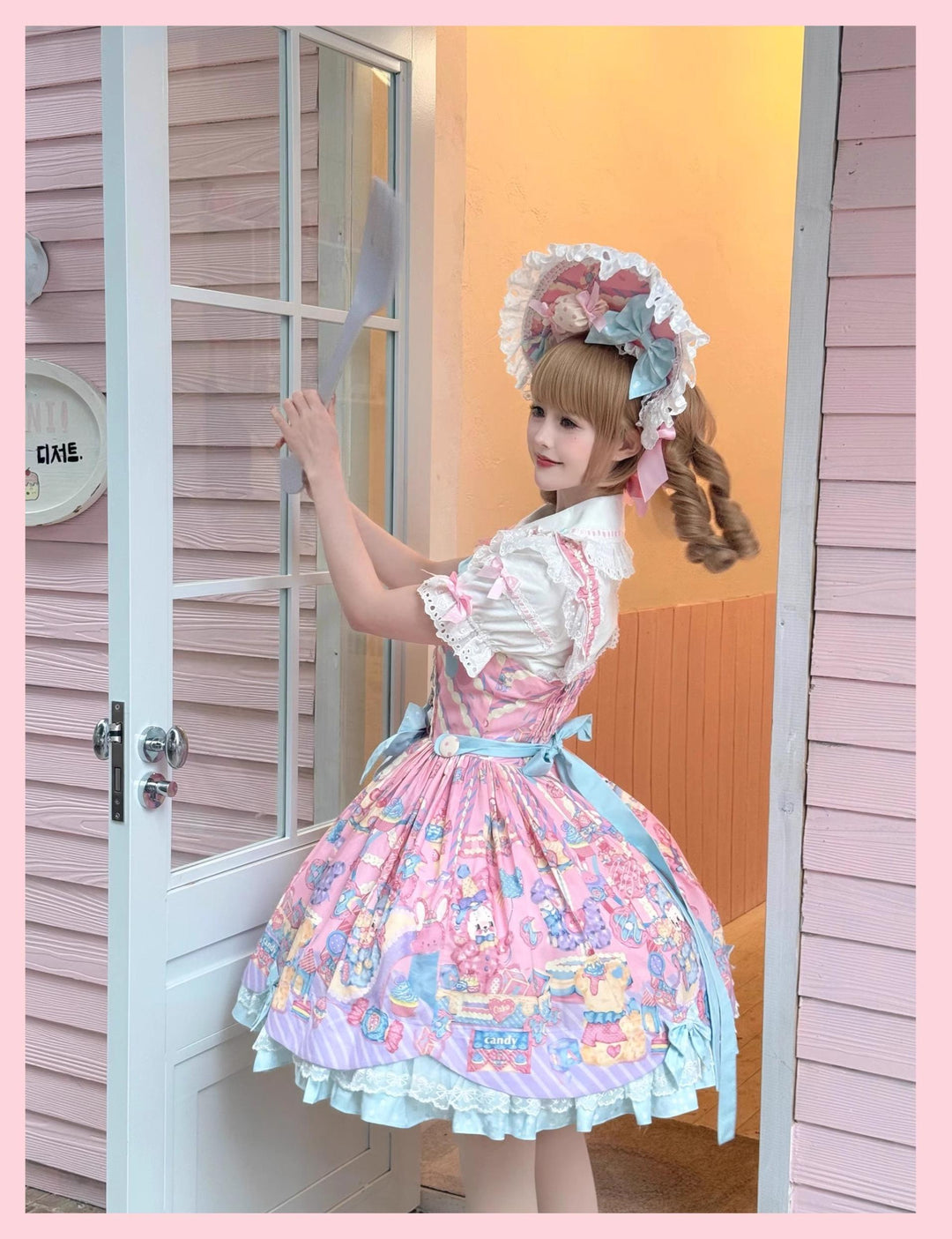 Star Fantasy~Rainbow Buffet Bunny~Candy-Like Kawaii Lolita Dress Suit with Plus Size Shirt