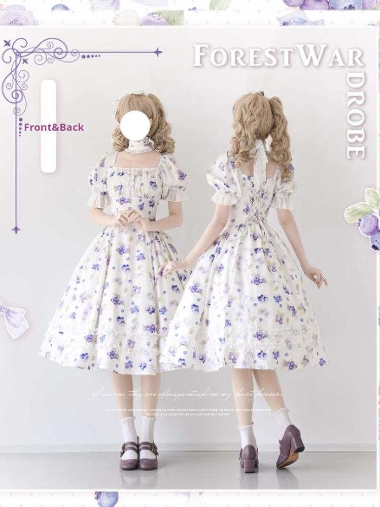 Forest Wardrobe~Forest Basket~Classic Lolita OP Dress Floral Print   