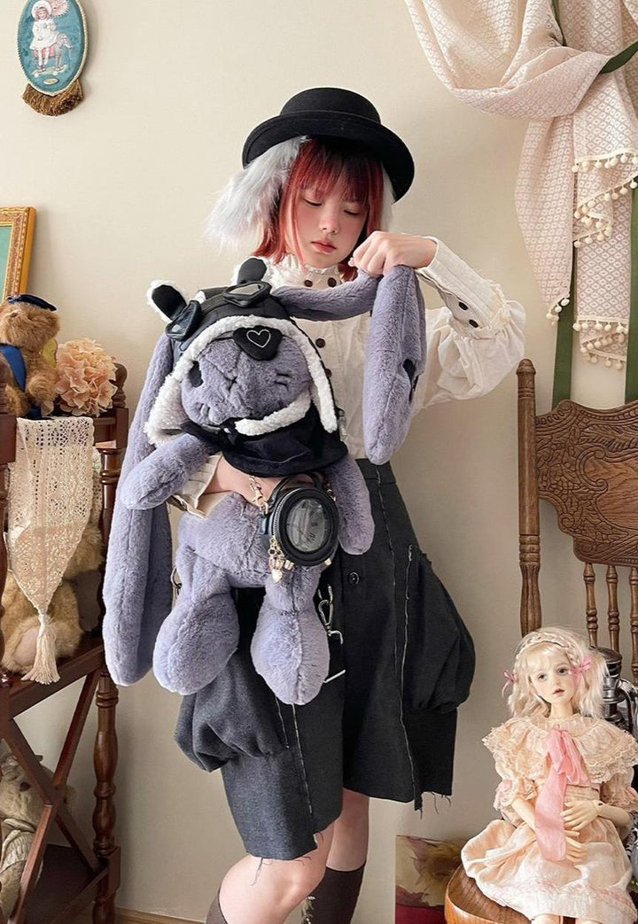 RosyDream~Kawaii Lolita Bunny Doll Bag Plush Doll with a Skeleton