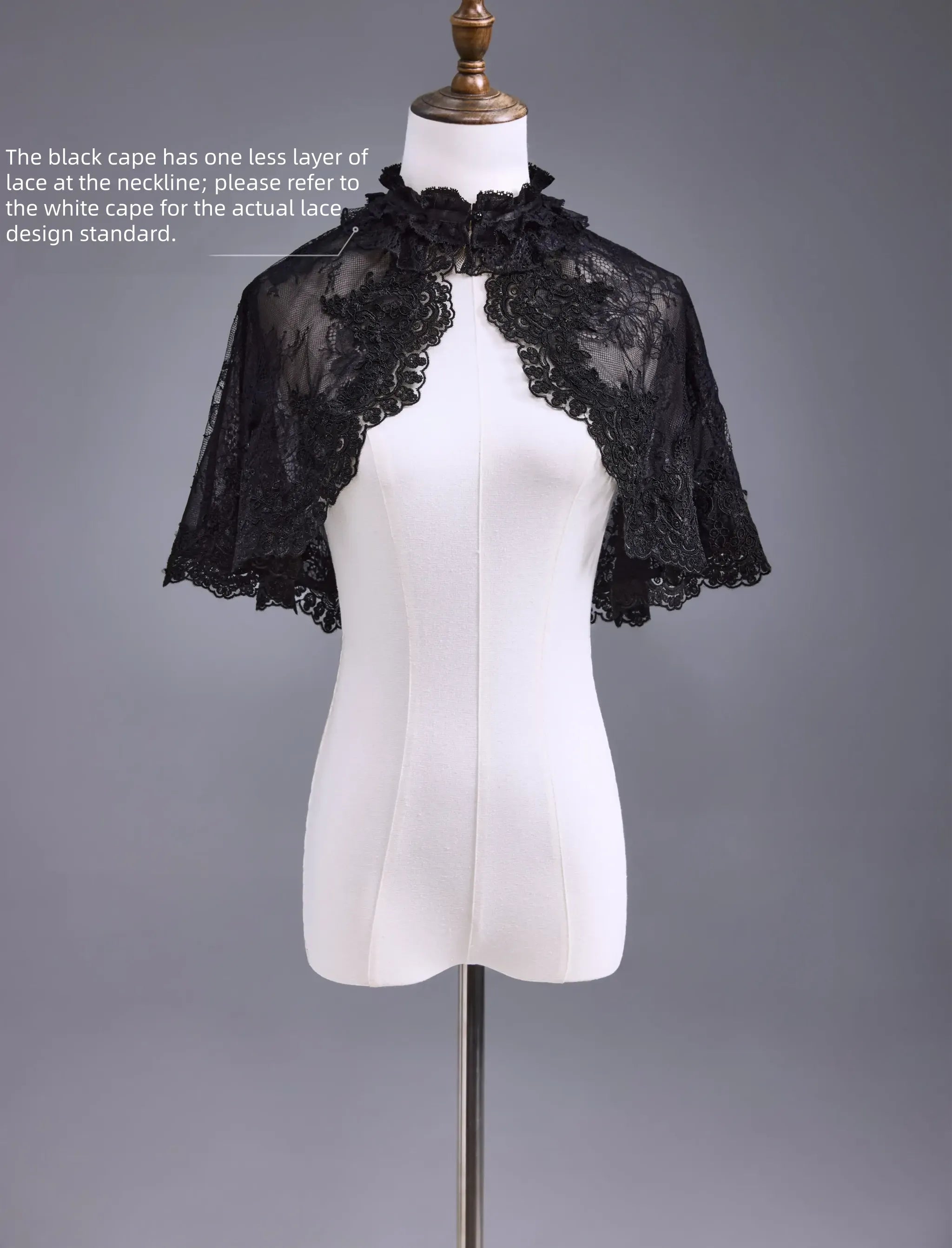 Nameless Snow - Classic Lolita Corset JSK Dress, Detachable Cape (L M S XL XS) 45683:859052