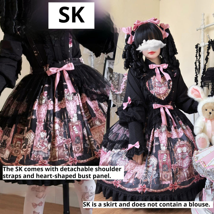 Uncle Wall Original~Missing Lamb Case~Gothic Lolita Dress Set with Sheep Prints (L M S) 42971:760754