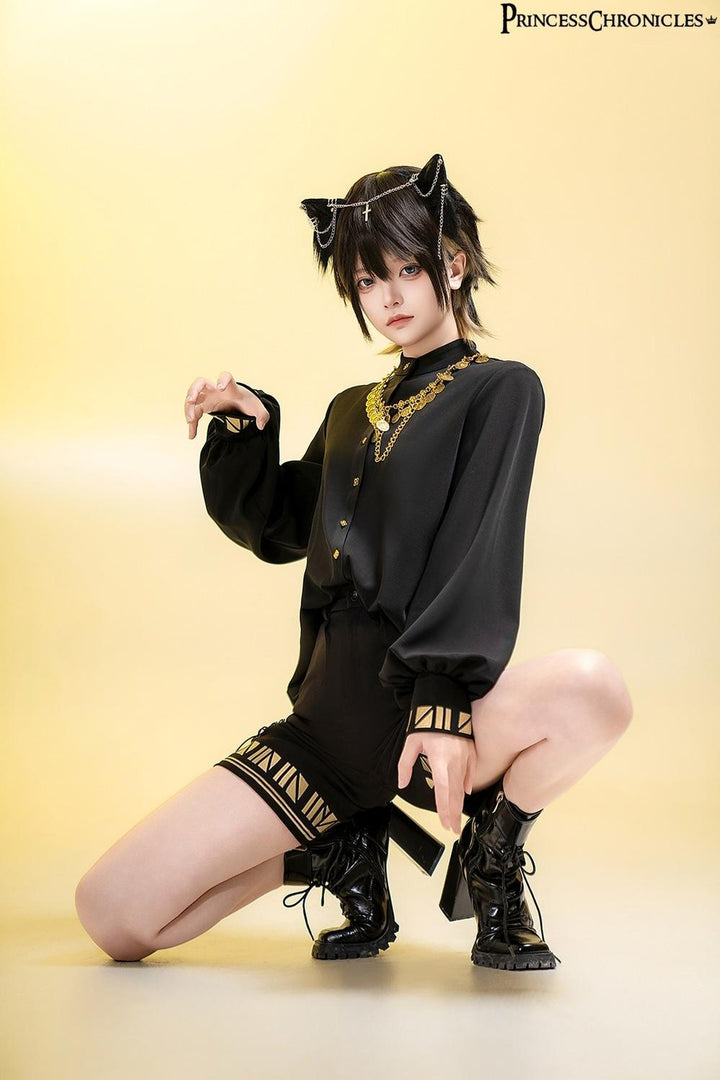 Princess Chronicles~Black Cat~Ouji Lolita Shorts with Embroidered Straight Leg 42388:738706