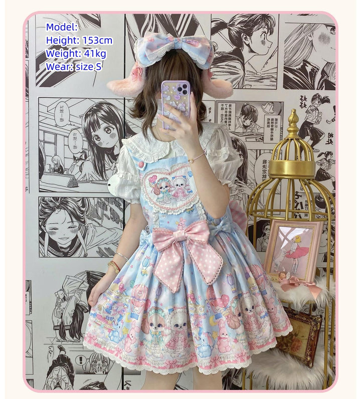 (Buyforme)DreamWhale~Puppy Parks~Sweet Lolita Kawaii Puppy Lolita Salopette