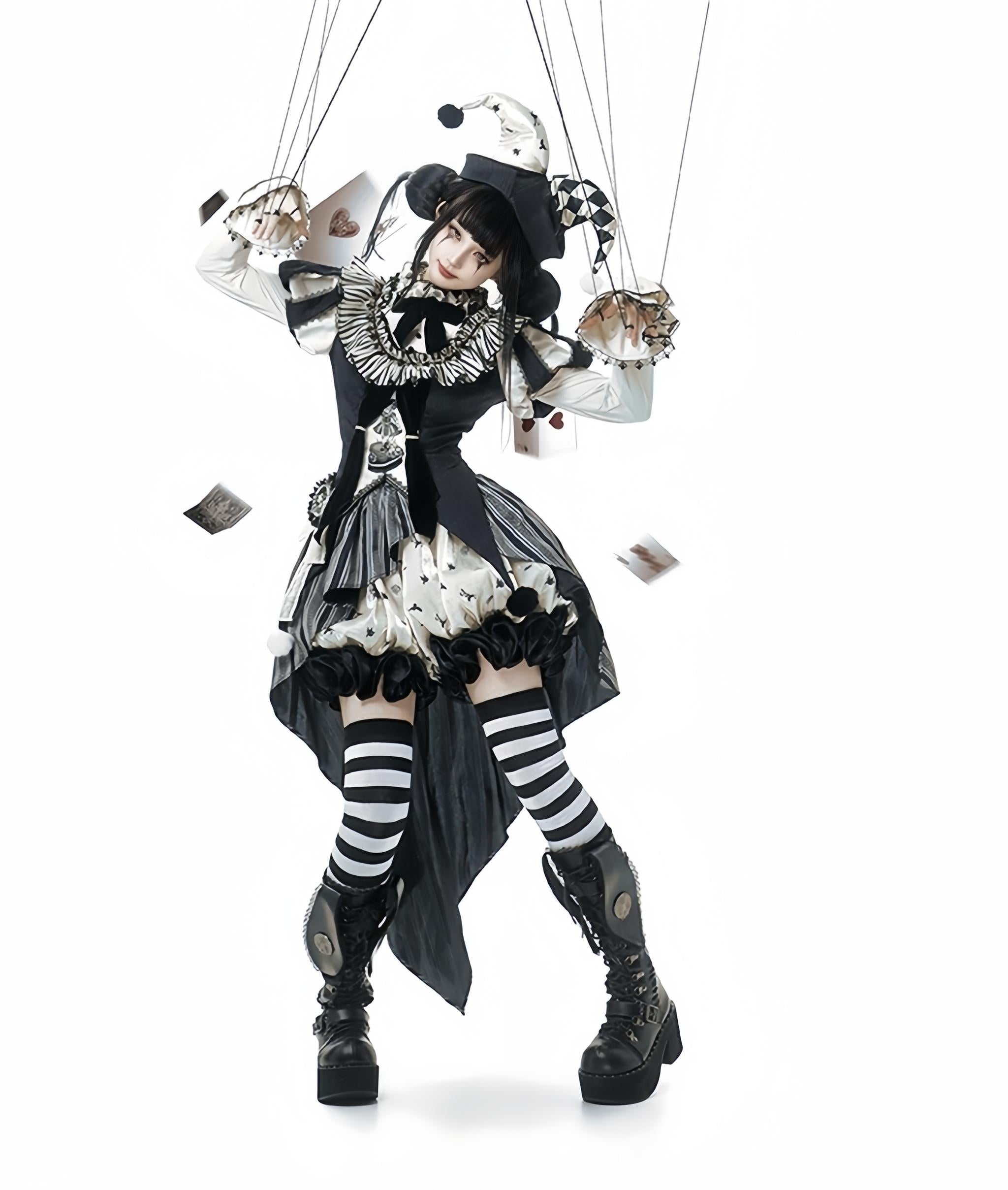 LizBird - Bizarre Toy Box - Halloween Gothic Lolita Skirt Suit Goth Shirt and Bloomers 41912:718732
