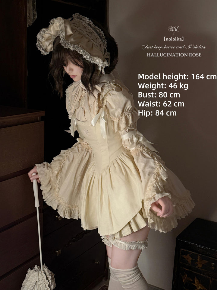 Nololita~Nightingale~Old School Lolita Shirt with Detachable Sleeves 41944:720652