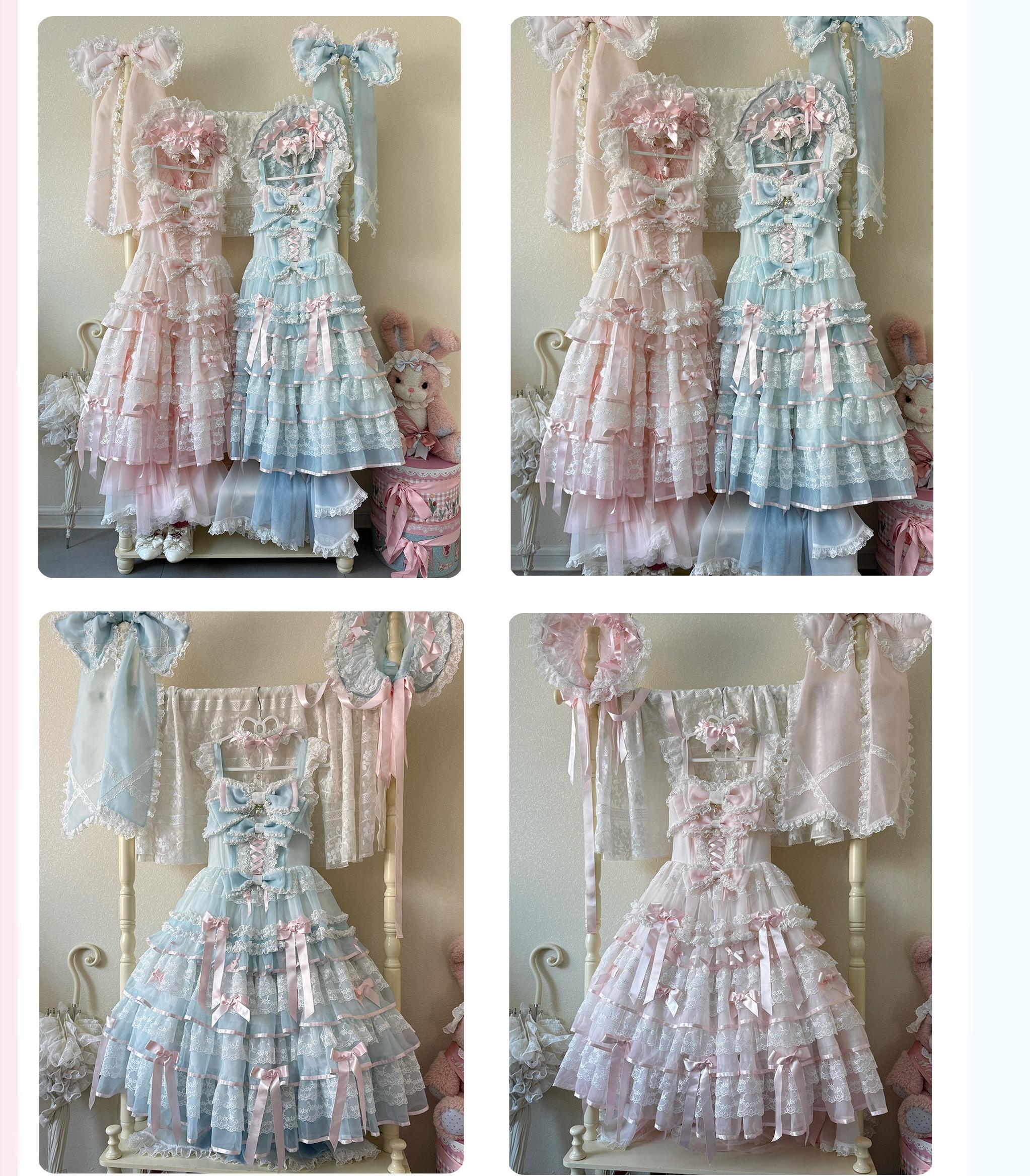 Sakura Snow Love Song - Wedding Sweet Lolita JSK Dress, Lace & Bows Details 44530:812609