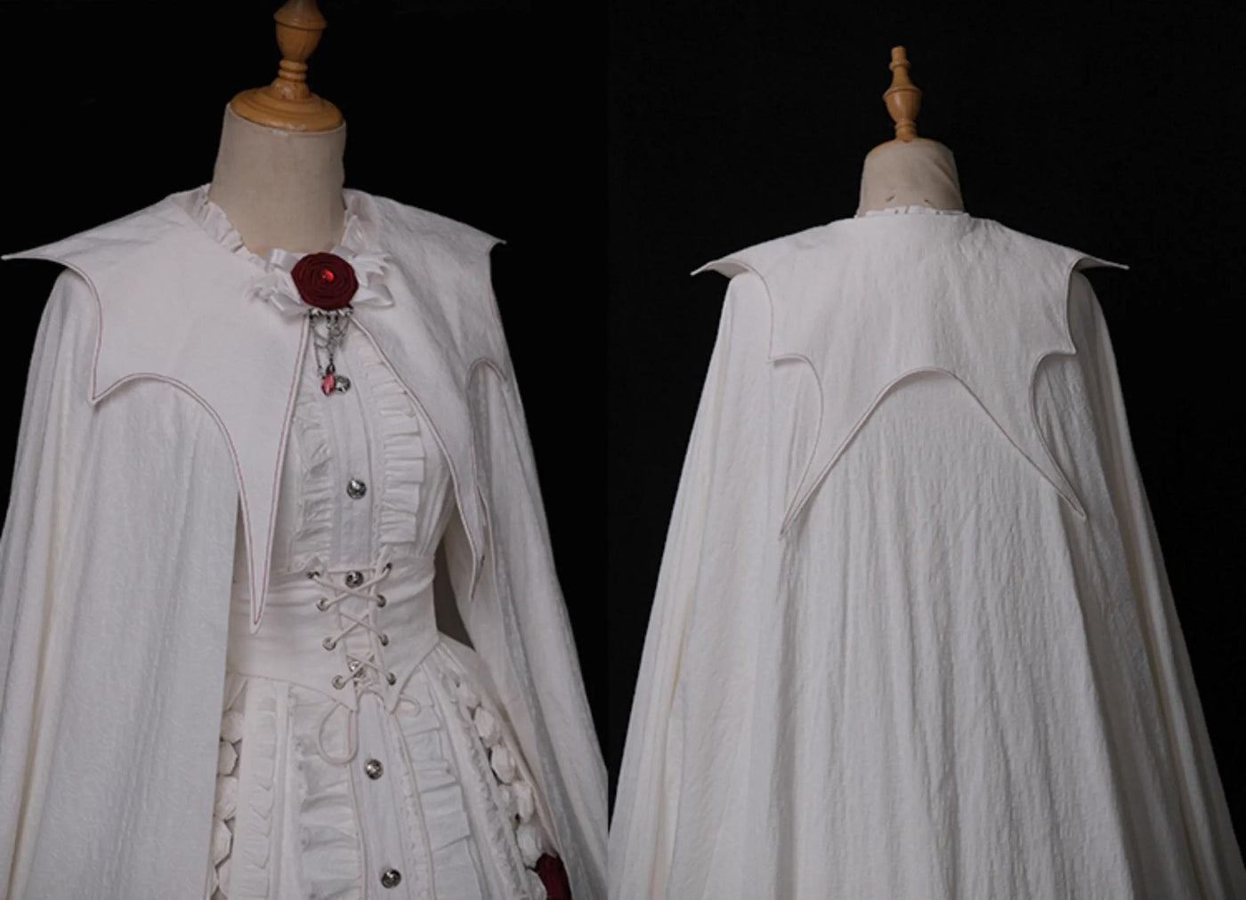 (BFM)Sweet Dreams~Vintage Gothic Rose Wedding Sweet Dream Lolita Dress Free size White cloak 