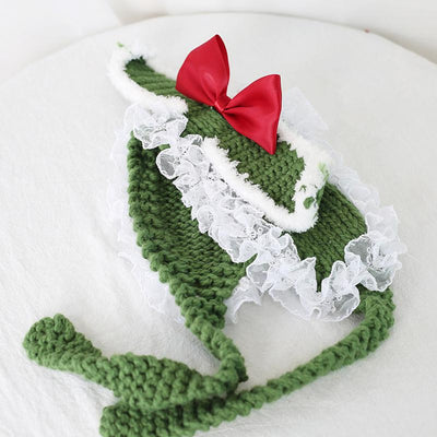 Xiaogui~Kawaii Lolita Bunny Ears Christmas Knit Hat   