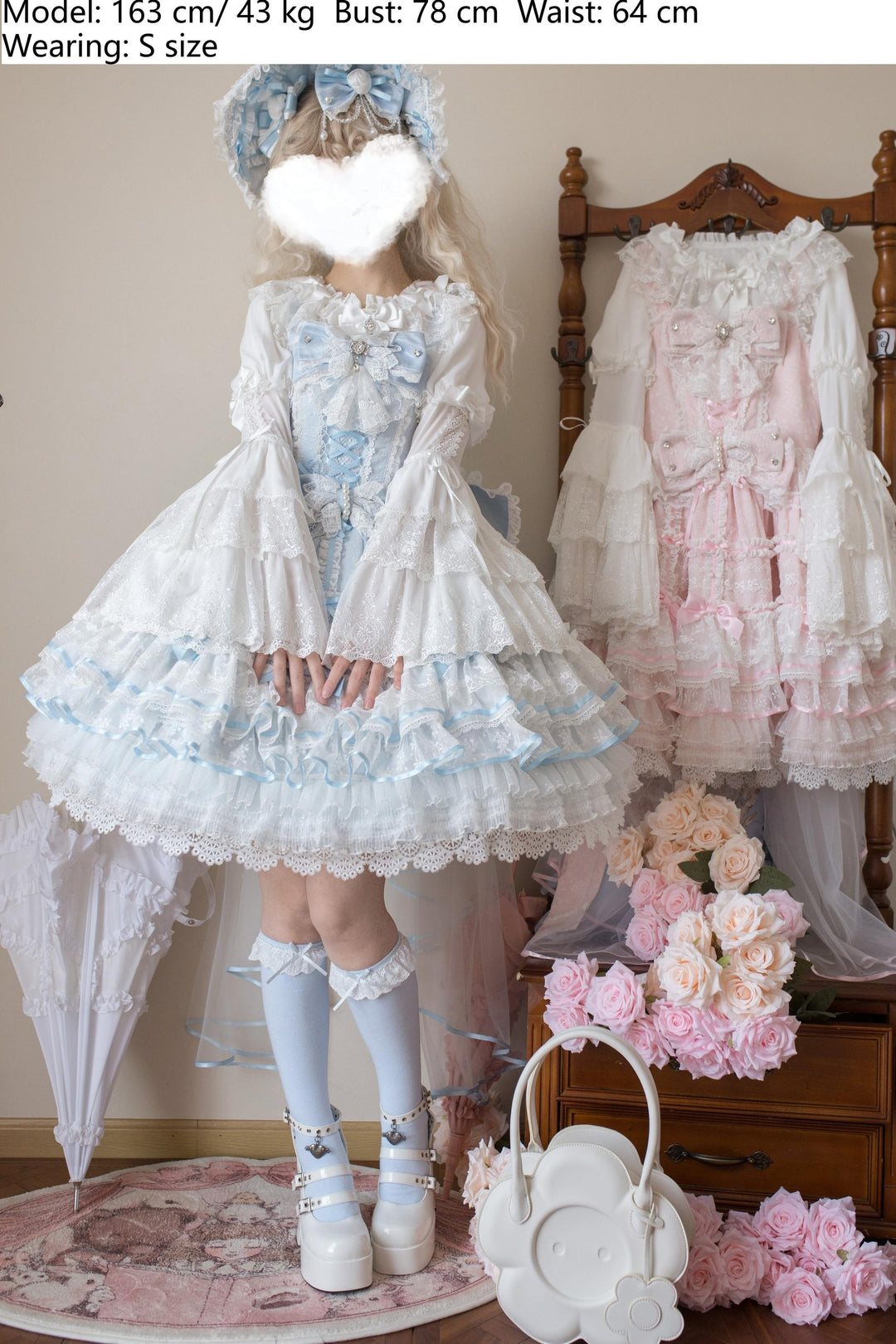 Flower Banquet~Wishing Star~Sweet Wedding Lolita JSK Bridal Lolita Dress