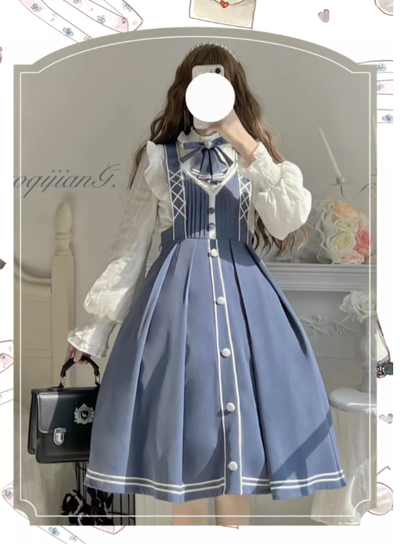 (Buyforme)Chunlv Lolita~Book of Lies~Elegant College Style Princess JSK Set