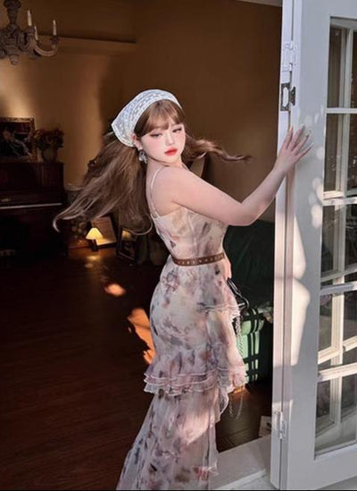 Yingtang~Plus Size Lolita JSK Dress Irregular Sweet Dress   