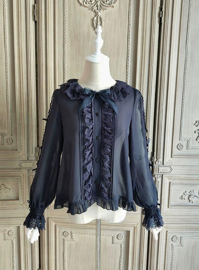 42Lolita Clearance Items Collection #5-Black blouse from brand Alice Girl, size L  