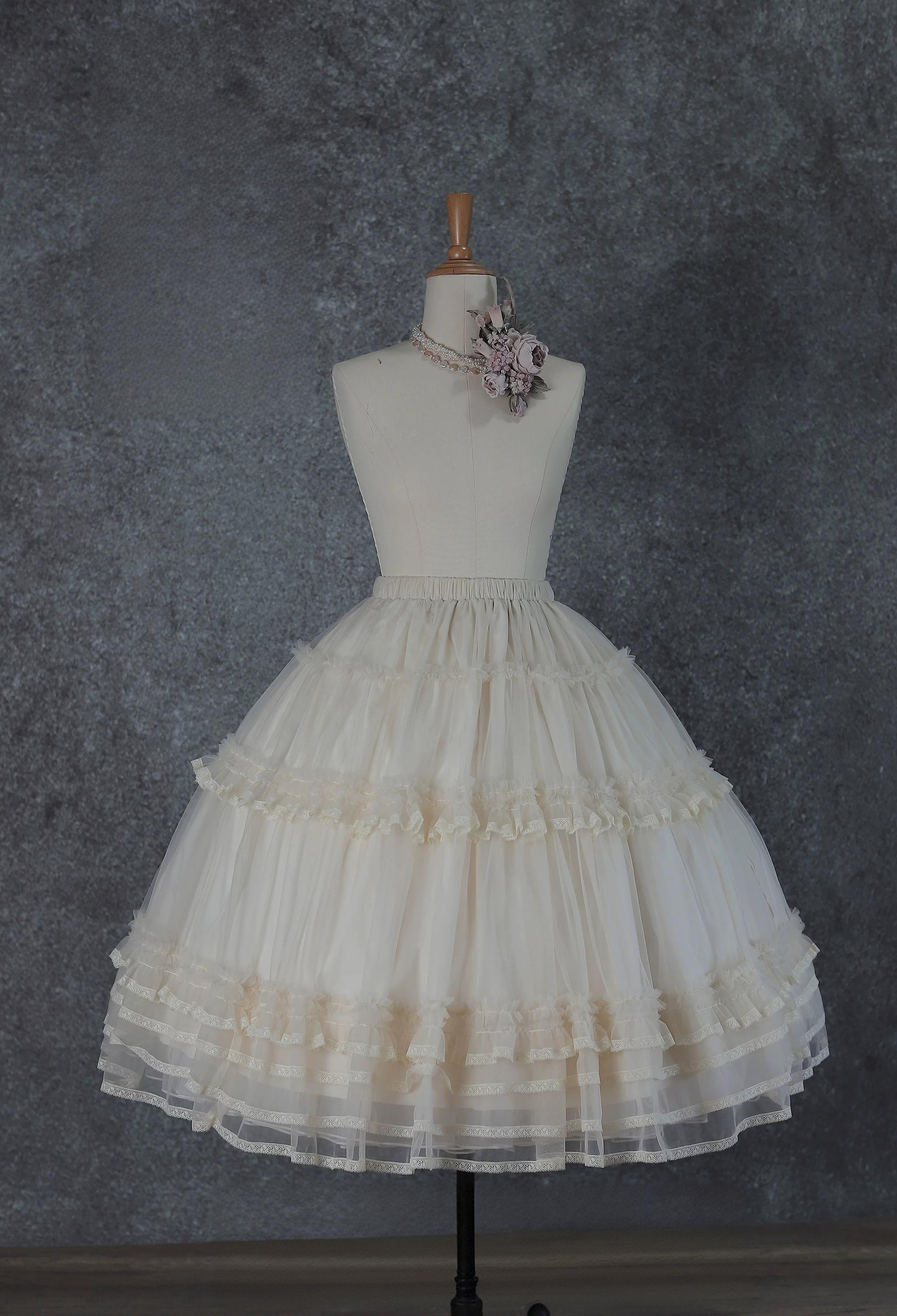 Jardin Garden - Classic Lolita Tulle Underskirt, Tiered Ruffles 45926:868503