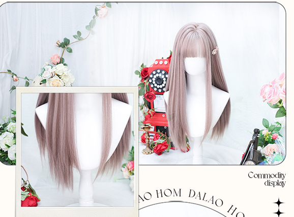 Dalao Home~Sweet Long Straight Taro Purple Wig   
