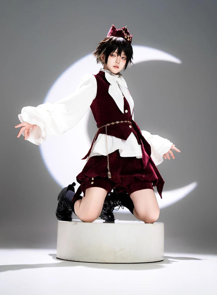 Princess Chronicles~Hare Hunter~Ouji Lolita Retro Red Crown With Cross Star