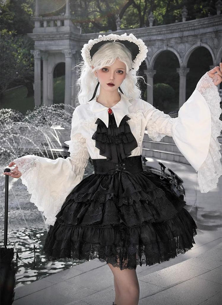 CastleToo~Crossbone~Ouji Lolita Shorts Suit Gothic Lolita Top and Blouse