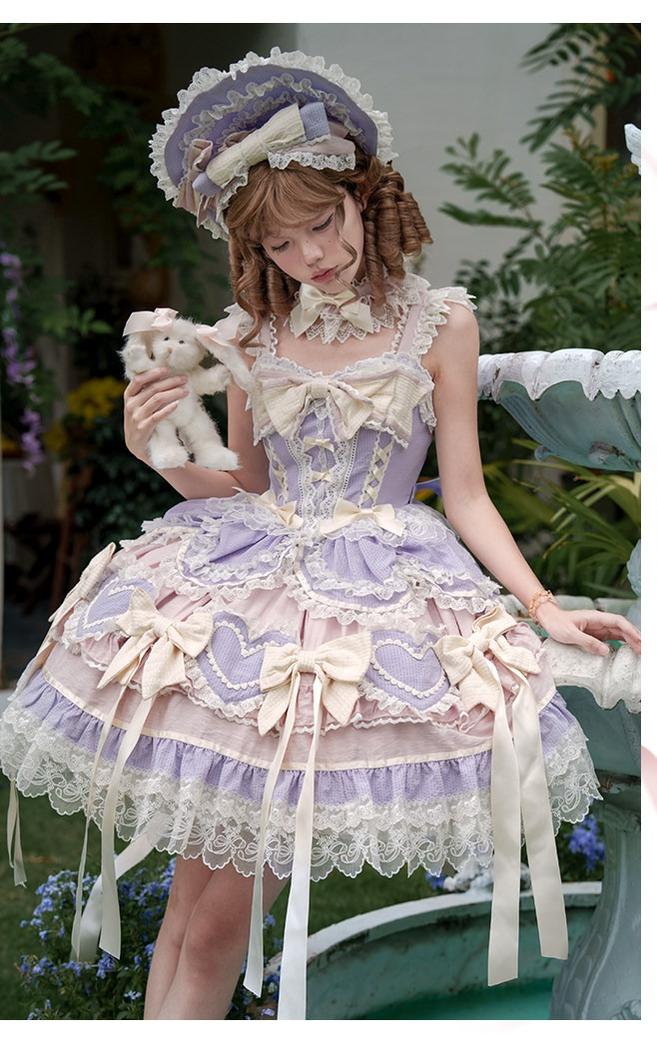 Dream Melody - Gorgeous Sweet Lolita JSK Dress, Lace & Bows 44442:809802