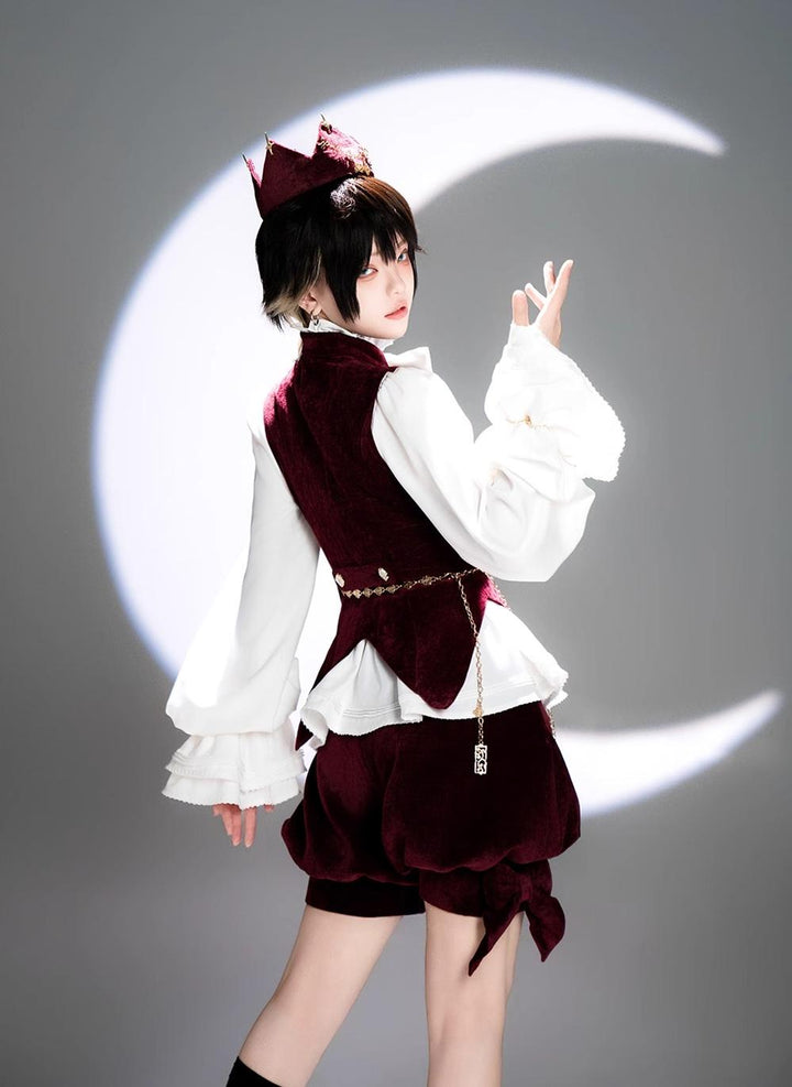 Princess Chronicles~Hare Hunter~Ouji Lolita Retro Red Crown With Cross Star