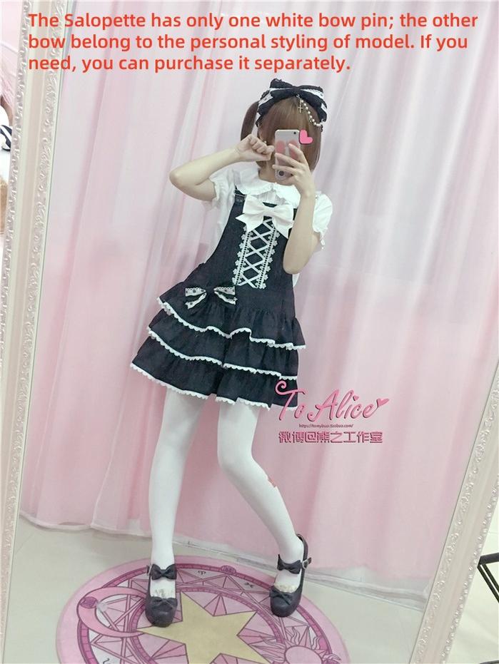 To Alice~Old School Lolita Salopette Suit Tiered Dress