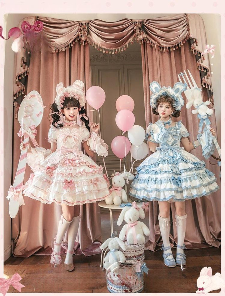 Mademoiselle Pearl~Bow Rabbit~IP Collab Sweet Lolita OP in Multiple Styles