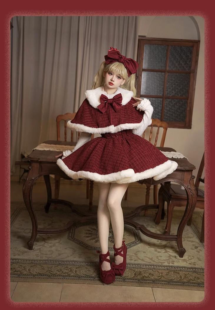 Tan Tuan~Winter Lolita Dress New Year Lolita JSK Plush Cape Set S Cape only