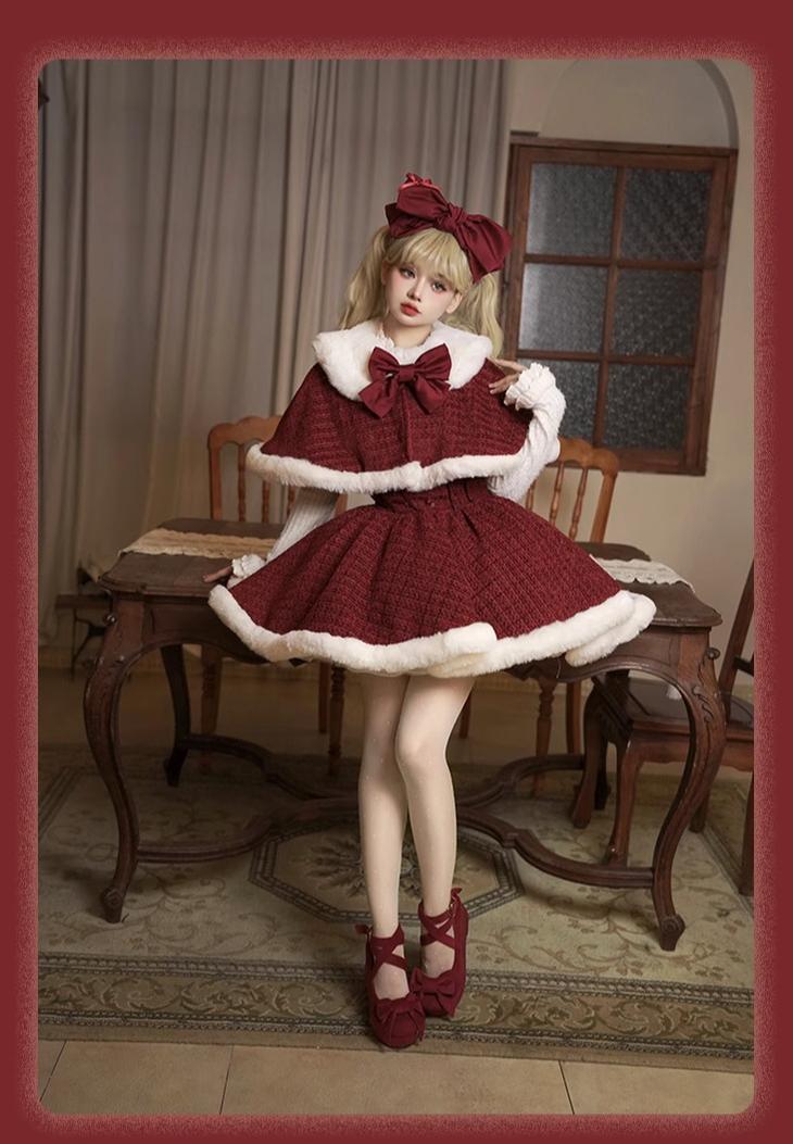 Tan Tuan - Winter Lolita Dress New Year Lolita JSK Plush Cape Set S Cape only