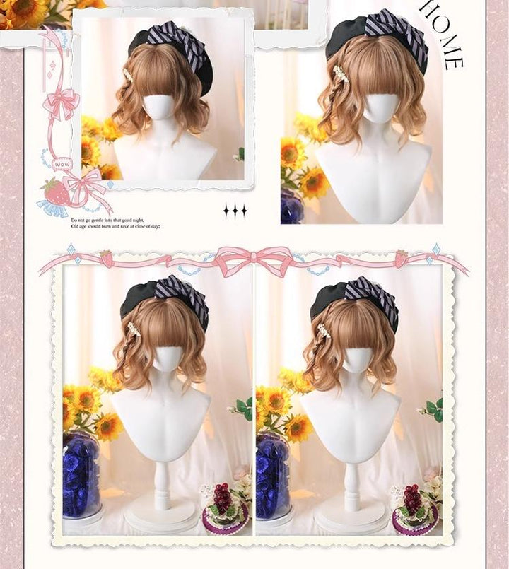 Dalao Home~Kawaii Short Curly Lolita Wig with Bangs