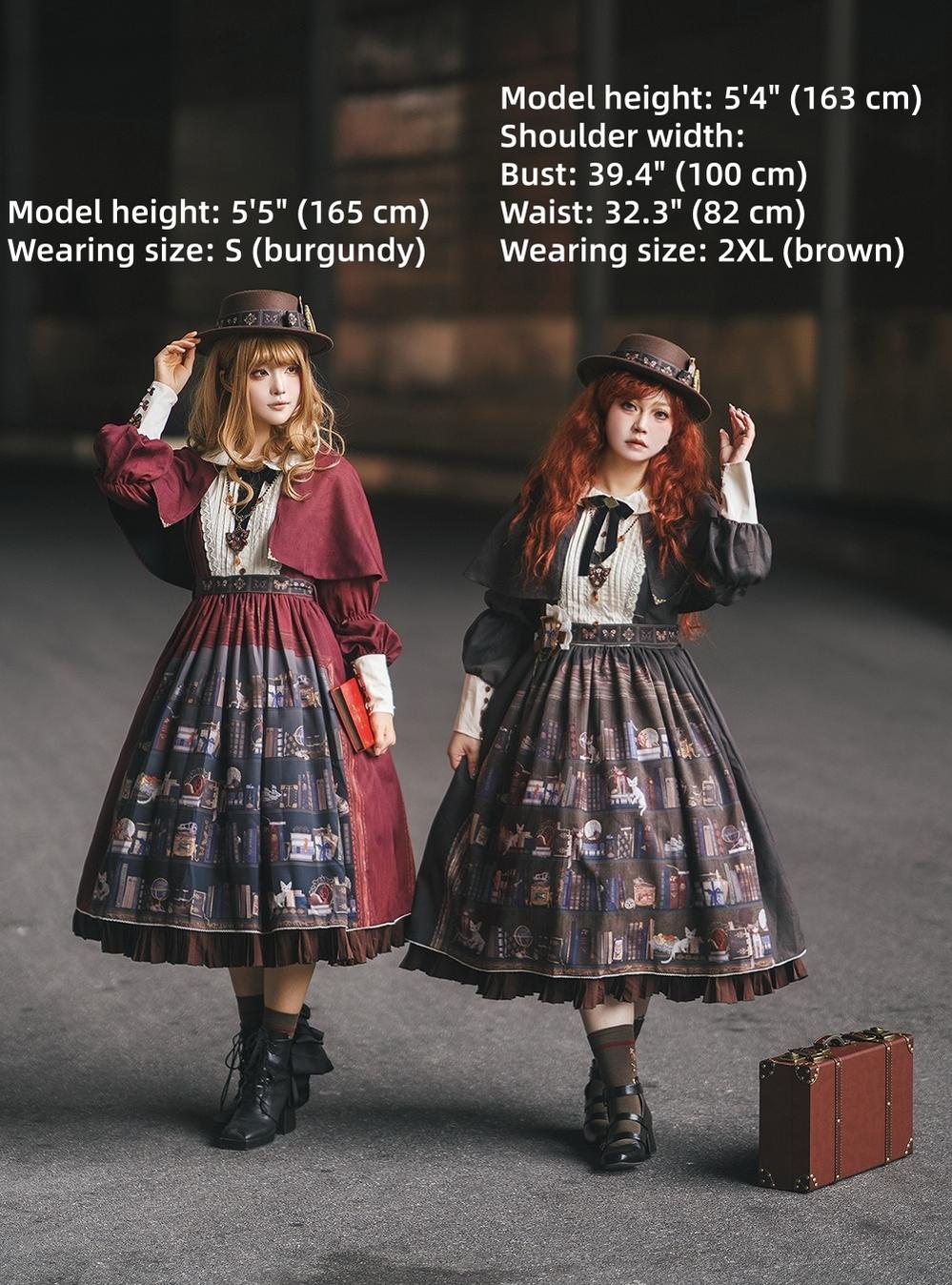 Miss Point - German Bookshelf - Classic Lolita OP Dress & Detachble Cape 44023:792409