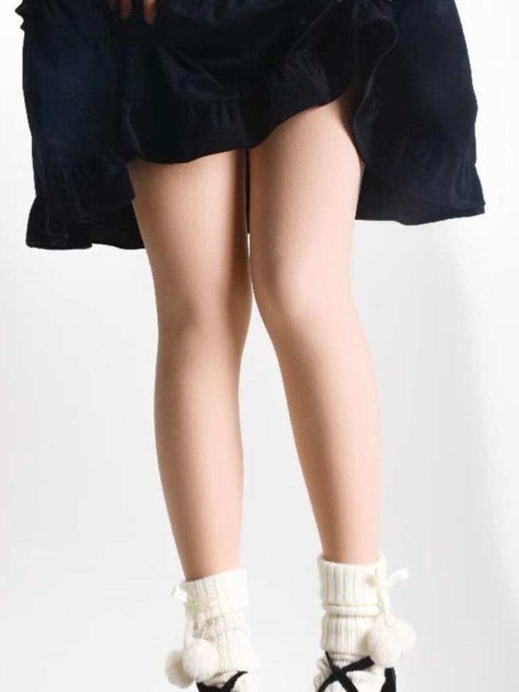 Roji Roji~Sweet Lolita Thigh-High Stockings Winter Fleece-Lined Pantyhose   