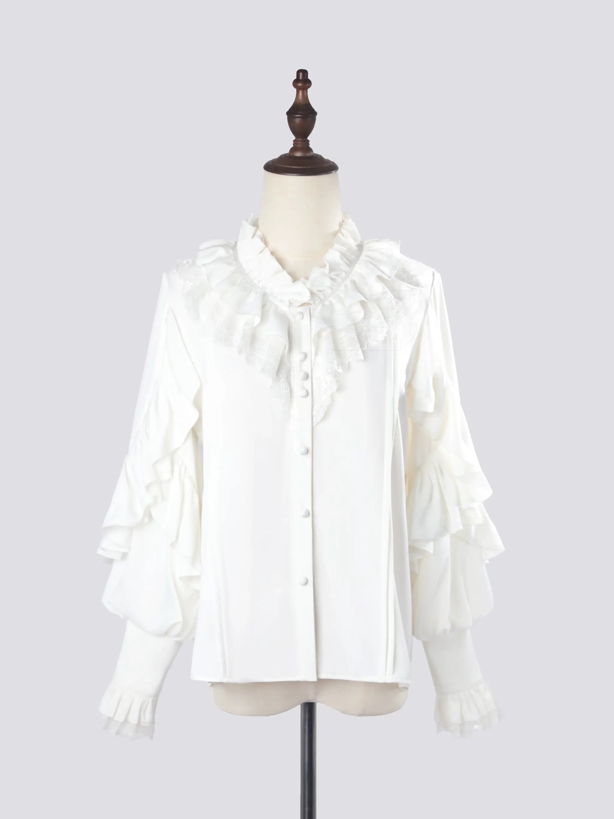 Night & Day Sonata SP - Ouji Lolita Satin Blouse Set, Shorts & Mermaid SK White Blouse Only (without jabot) S