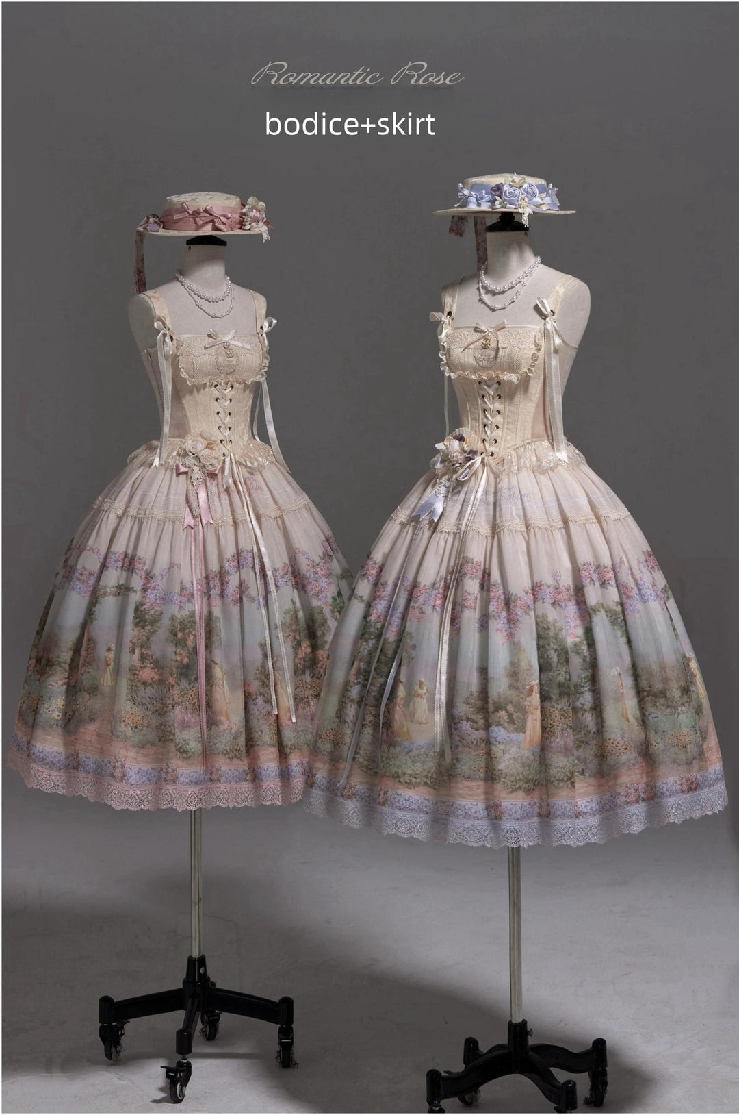 ZUOlanrichen~Romantic Rose~Classic Lolita Dress Set Printed JSK Skirt with Bodice 42157:729531