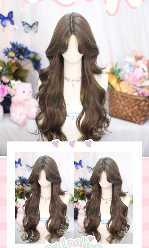 Dalao Home~Flower Season~70 CM Lolita Wig Long Curls Eight Character Bangs