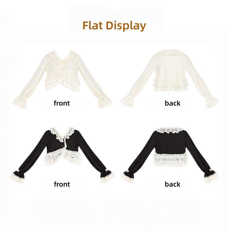 Bloom Period - Elegant Lolita Bolero, Layered Lace Ruffles 44623:817314