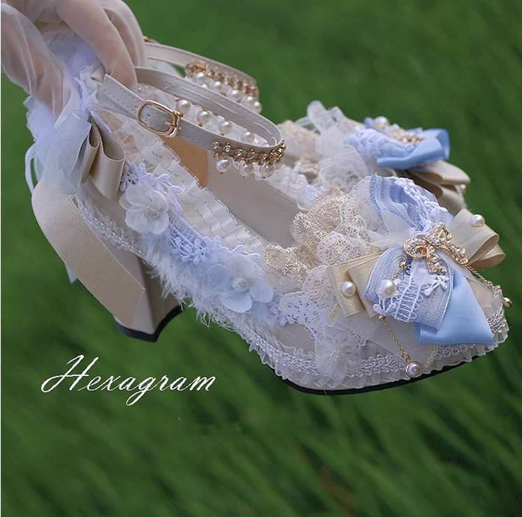 Hexagram~Elegant Lolita Flowers Wedding High-heels Customized   