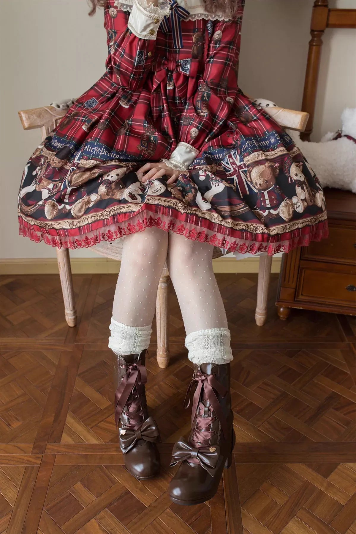 Sheep Puff - Snowy Mochi - Kawaii Lolita Winter Boots, Detachable Fur Trim 43995:791509