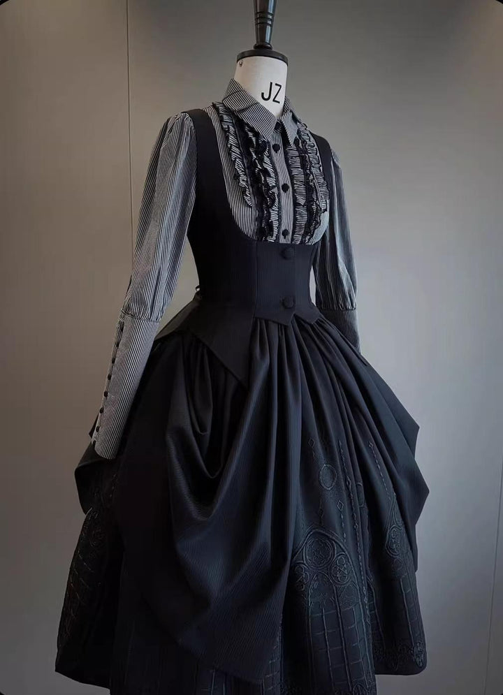 Susin Lolita~Normandy~Gothic Lolita Bust-Supporting JSK Nun Lolita OP Dress 41698:716792