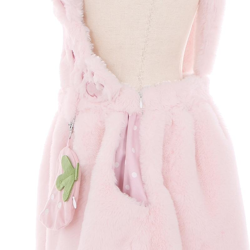 To Alice~Sweet Lolita Strap Shorts Strawberry Rabbit Winter Lolita Suit