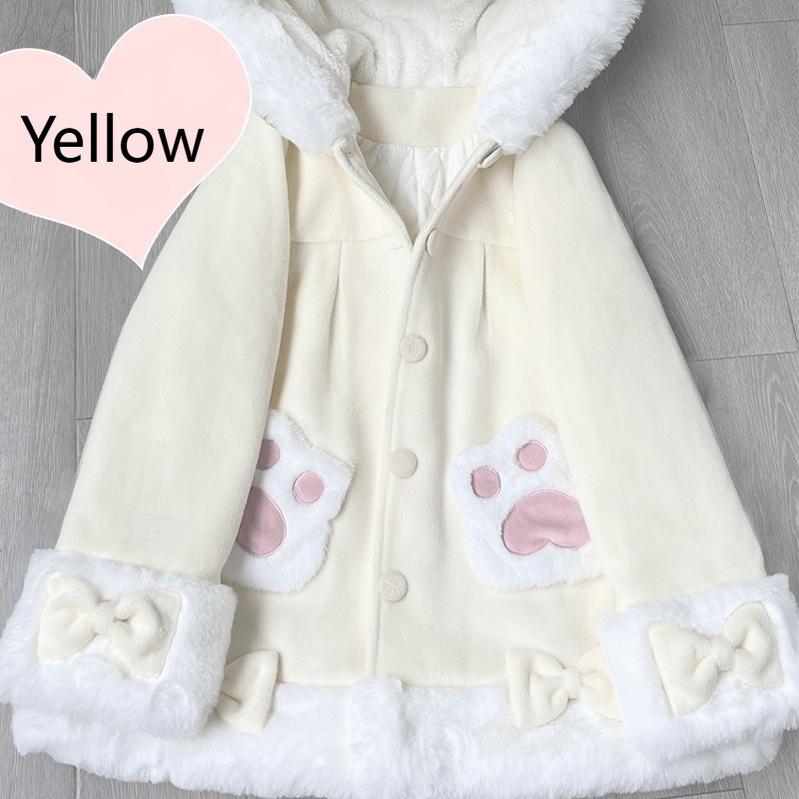 ZhiJinYuan~Calico Cat~Kawaii Lolita Plush Coat Lovely Warm Winter Coat   