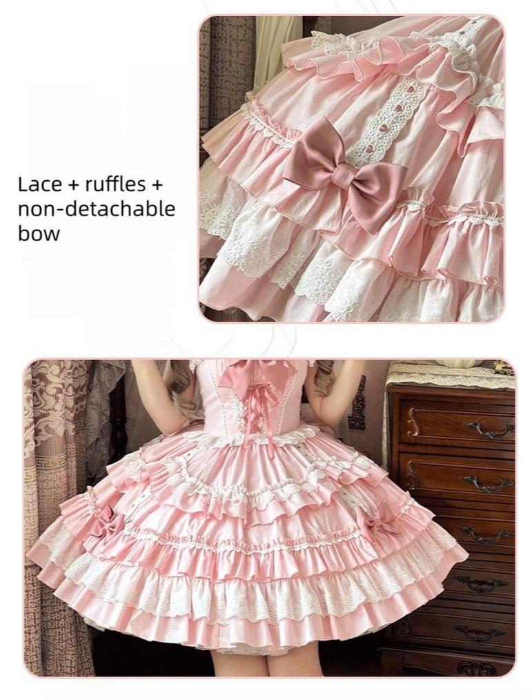 Sweet Mousse - Dreamy Sweet Lolita JSK Dress, Tiered Skirt 44761:821334