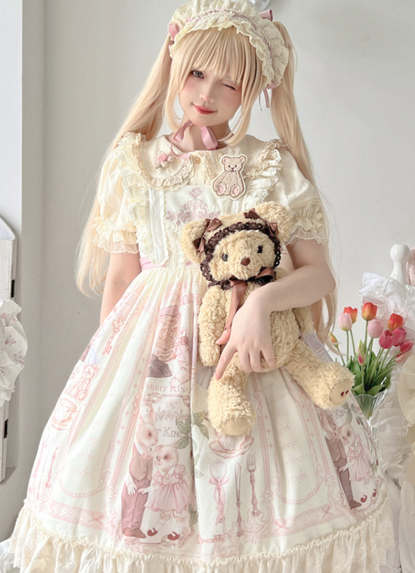 3 Puppets~Rabbit Kingdom~Sweet Lolita JSK and OP Suit   