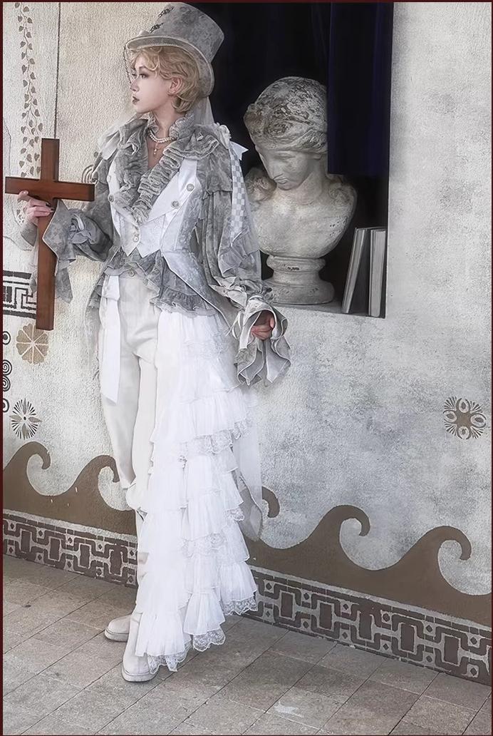 Genesis and Armageddon - Gothic Lolita High-low Hem Shirt, Boning SK