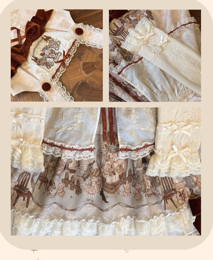 Alice Girl~Bear Castle~Sweet Lolita Dress Natural Waist JSK   