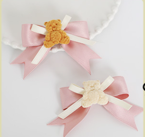 Xiaogui - Lolita Cute Bow Rabbit Ears Toy Hair Clip size 6 pair of bears