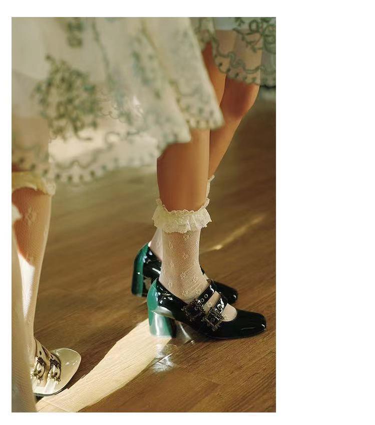 Momo~Midsummer Story~Retro Lolita Heels Shoes Mary Jane Shoes   