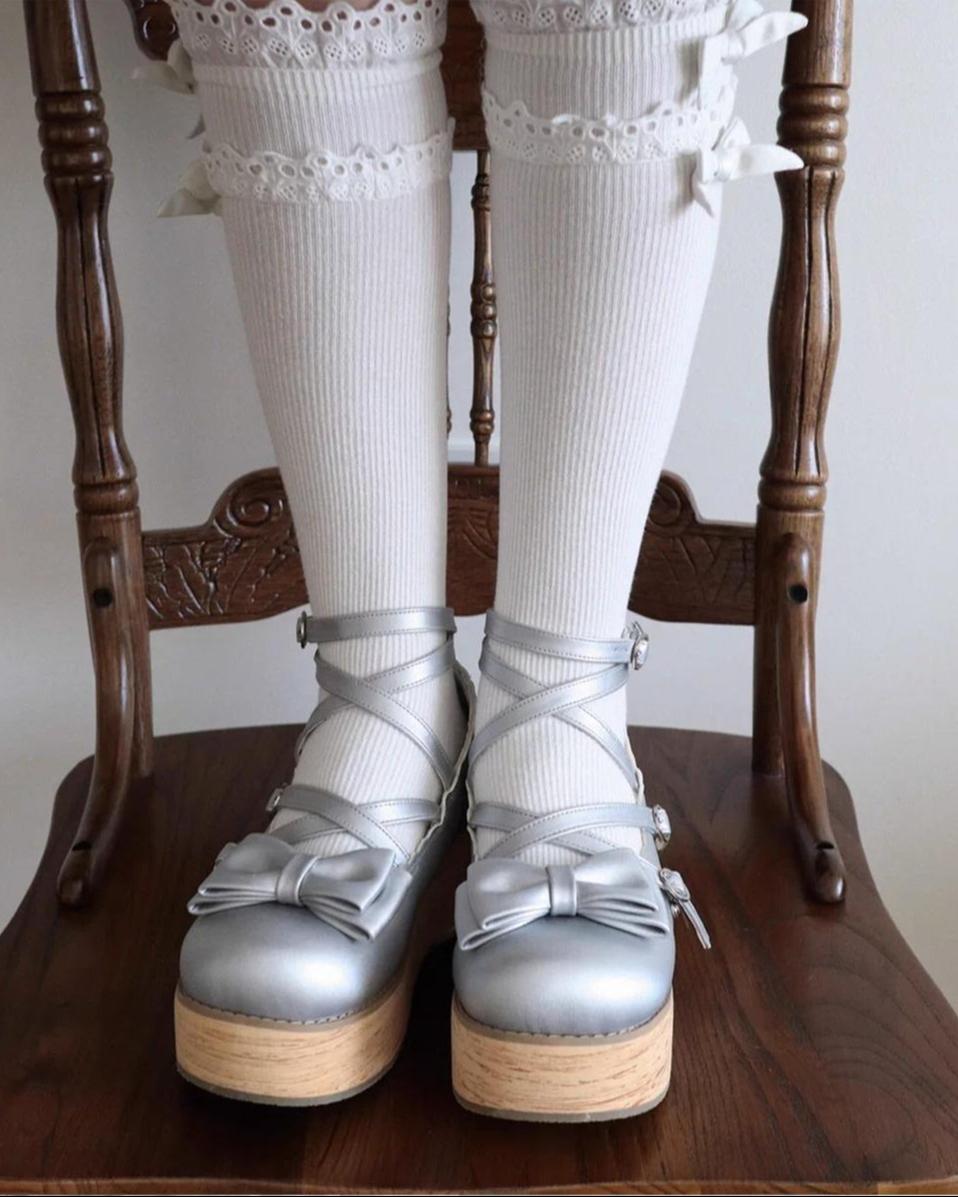 Puff Tata - Sweet Lolita Platform Shoes, Adjustable Straps 44805:822588