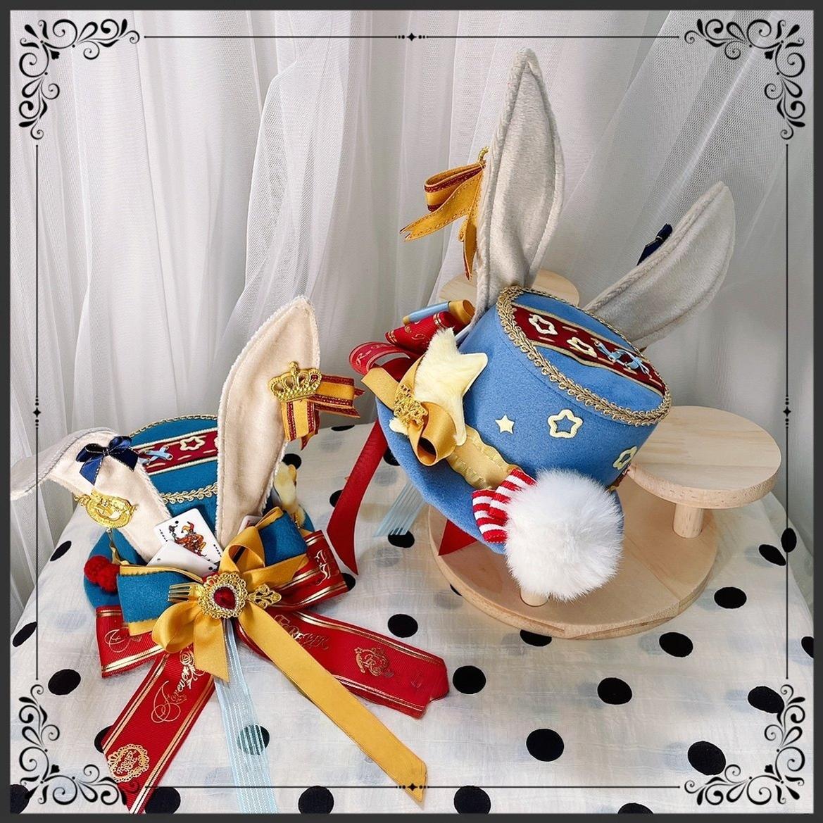 Circus-inspired Lolita Top Hat, Bunny Ear