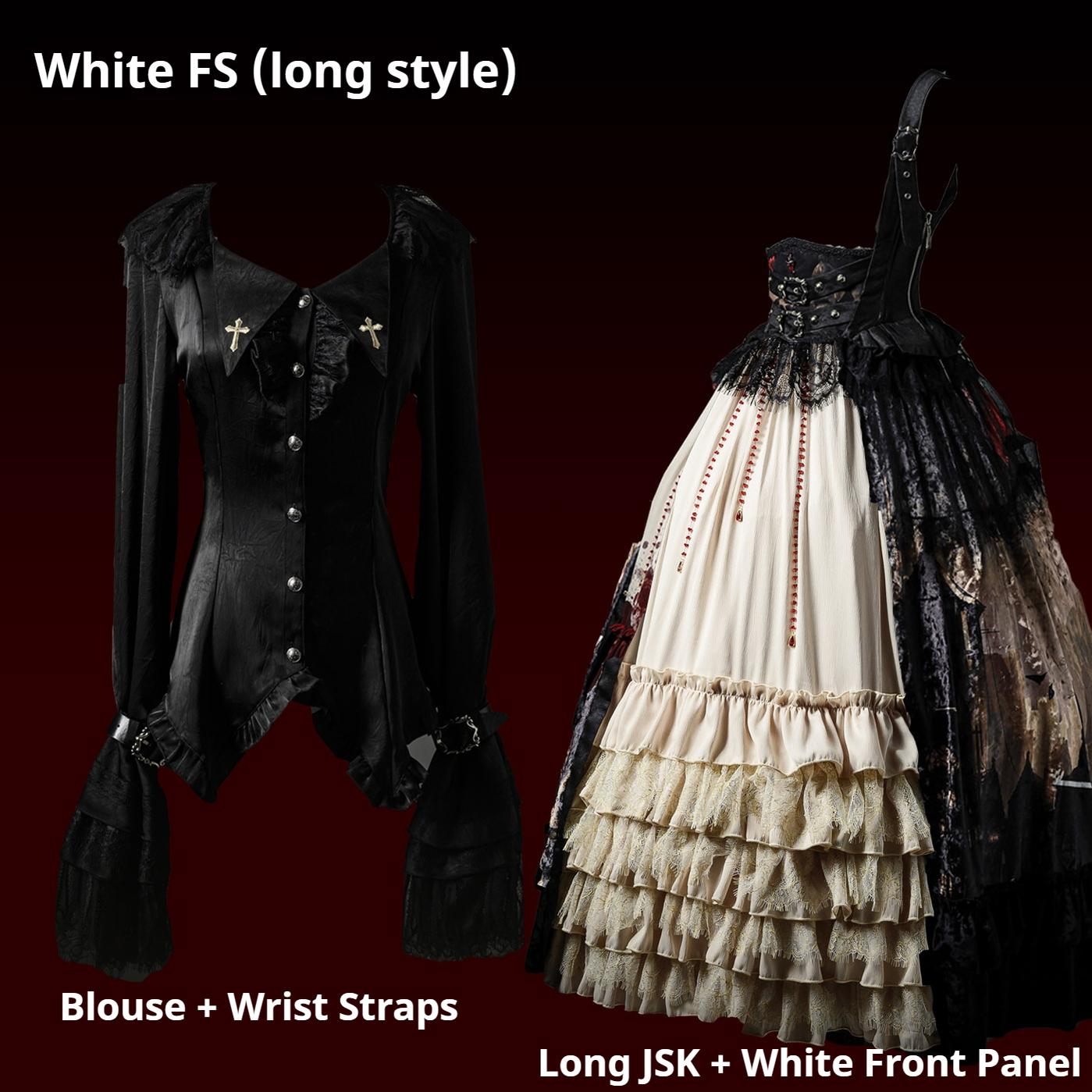 Caged Bird Hotel - Heretic Nun - Halloween Gothic Lolita JSK Dress & Blouse Set (2XL L M S XL) 43901:787764