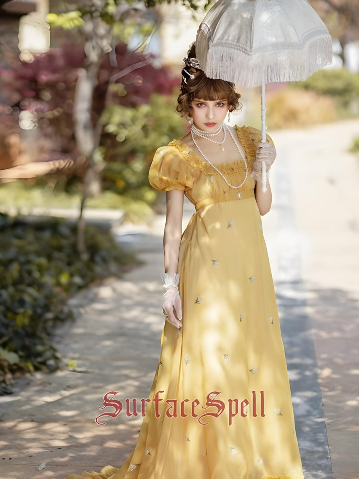 Surface Spell~Spring Rendezvous~Vintage Lolita OP Dress Embroidered Empire Waist Dress   