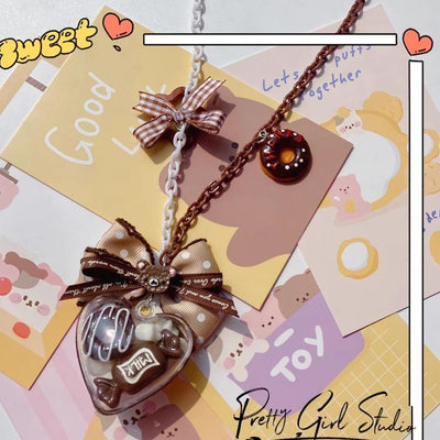 Pretty Girl Lolita~Sweet Lolita Chocolate and Bear Hair Accessories a necklace  