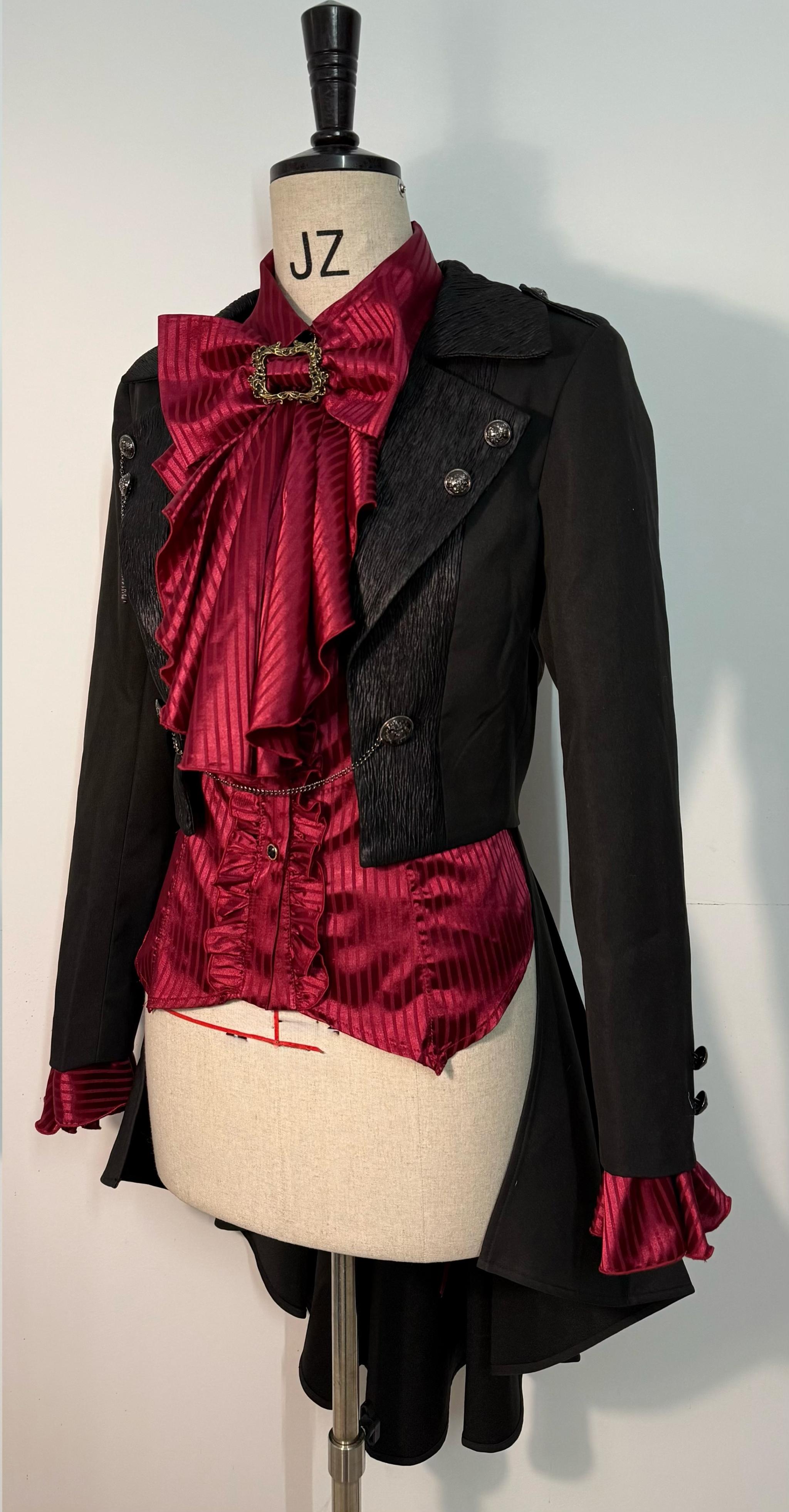 Open Front Ouji Lolita Short Coat, Detachable Trailing 44445:808793